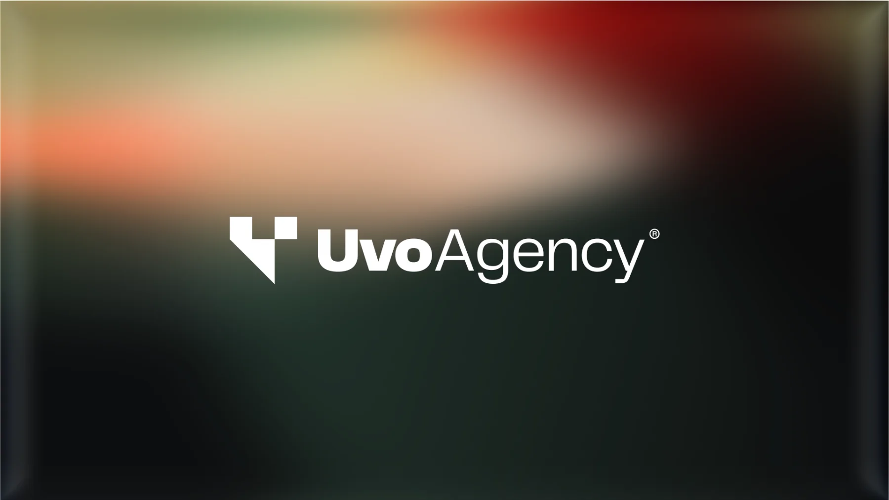 Le logo Uvo Agency sur un dégradé sombre