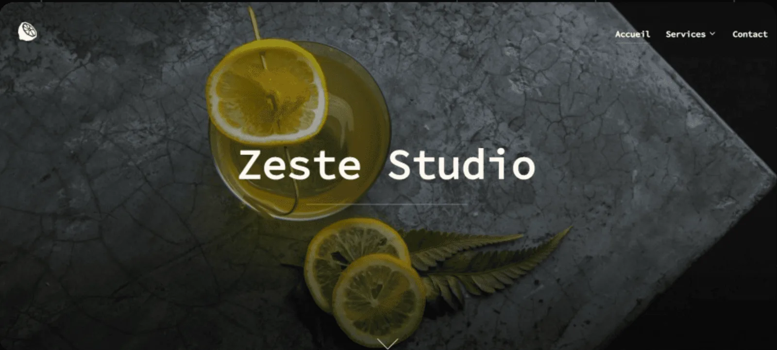 Ancien site Zeste Studio, avant refonte par Percer