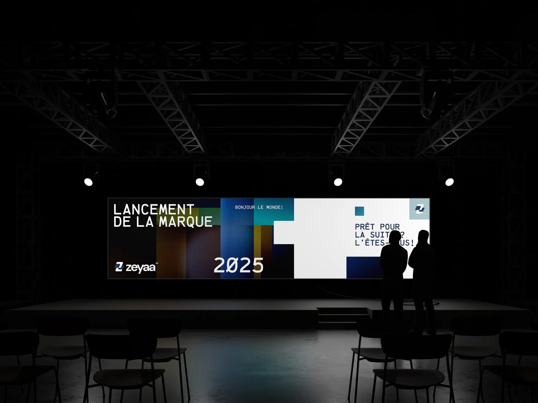 Le lancement de la marque Zeyaa sur la scène d'une salle de conférence