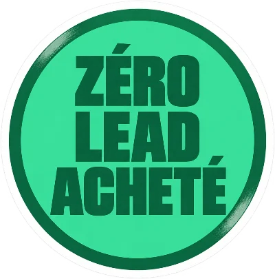 Autocollant « Zéro lead acheté »