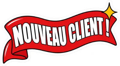 Autocollant « Nouveau client ! »